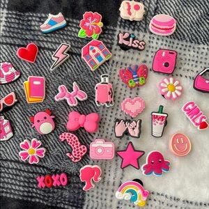 Girly Pink and White Theme Clog‎ Charms